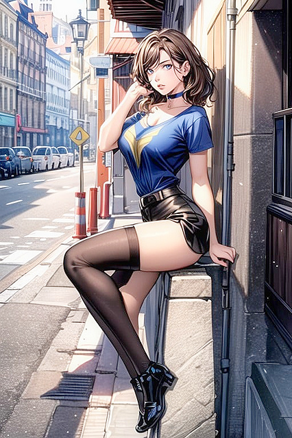 Tight-Tressed Twentysomething in Messy Pixie Cuts for Sensual Hentai AI Image