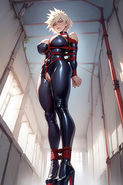 Katsuki Bakugo's Giant Dick Pounds Wetly in Sweaty Hentai AI Image