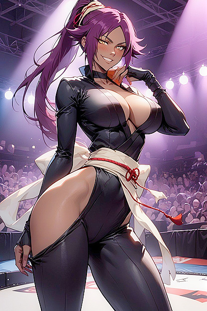 Big Breasted Babe with Juicy Ass Dominates You inStanding Position Hentai Hentai AI Image