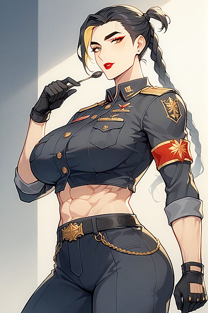 Curvaceous Brunette with Unique Updo Dives into Hilarious and Emotionally Charged Hentai AI Image