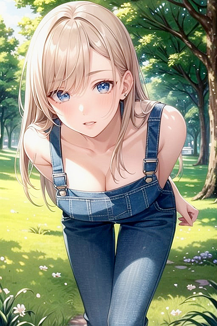 Woman Takes Sexy Poses in the Park for Steamy Hentai AI Porn