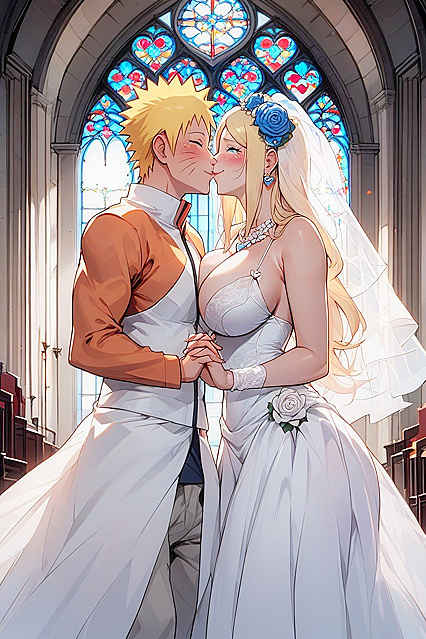 Blonde Twintails and Massive Boobs in Heartfelt Hentai AI Image