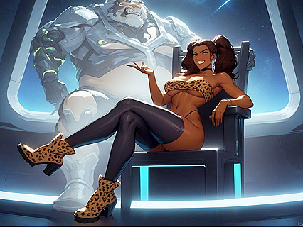 Space Ship Adventure - Big Boobs and Tiny 18+ Ass in Hentai Fantasy Hentai AI Image