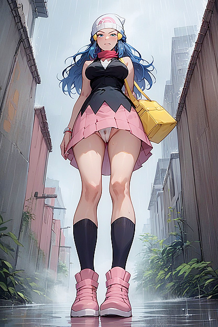 Natural Tits, Full Body Action in Pokémon Hentai Hentai AI Image