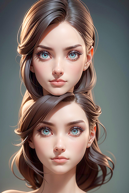 Contemplative Beauty with Straight Brown Hair in Mesmerizing Hentai AI Porn