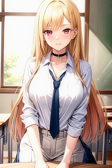 Marin Kitagawa from Sono Bisuke Douro Wa Koi o Suru Stripped Nude in Hentai AI Image