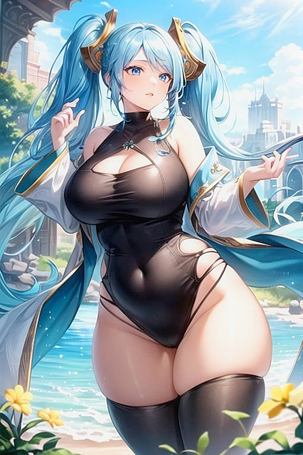 Sona from League of Legends Gets Intimate in Urban Hentai AI Image
