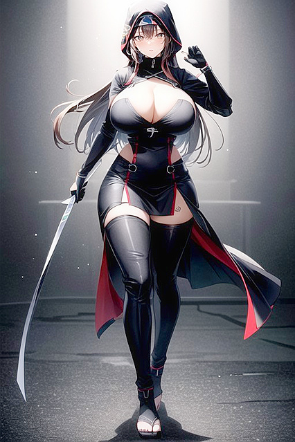 Ninja with Average Ass in Full-Length Hentai AI Image