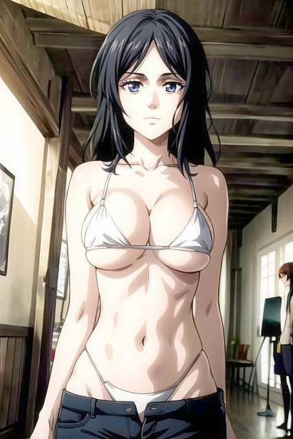 Elbow Strap-On and Underbust Teasing in Attack on Titan Hentai Hentai AI Image
