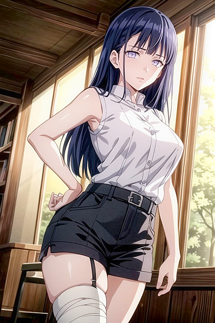 Hinata Hyuga from Naruto Teased and Pleasured in Anime Style Hentai AI Image