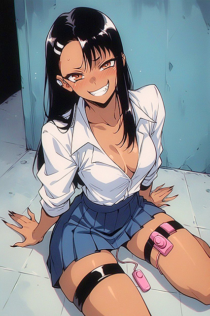 Dimly Lit Room Reveals Her vulnerabile Submissive Form Bound and Exposed in hentai Hentai AI Image