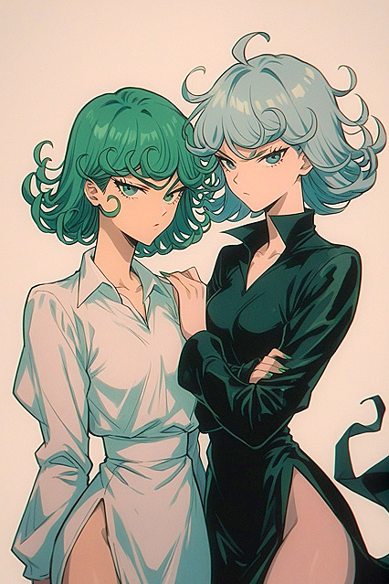 Tatsumaki and Fubuki - Two Women Entangled in Mind-Blowing Hentai AI Image