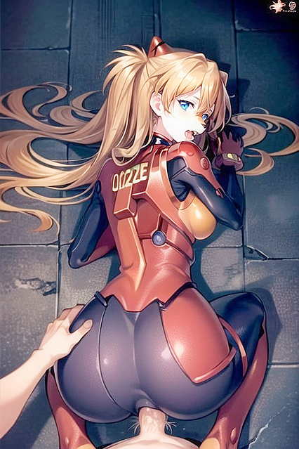 Asuka from Evangelion Gets Fucked Doggy Style in First-Person Hentai AI Image