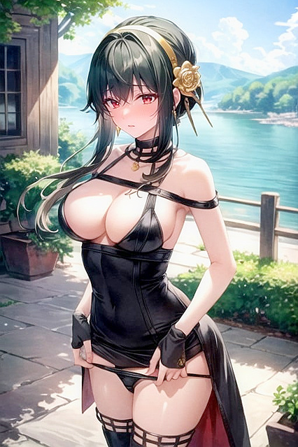 Yor Forger in Bikini Feels Embarrassed in Steamy Hentai AI Image
