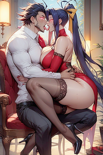 Akeno from DXD Seduced in High Heels and Hypnotic Hentai Pleasure