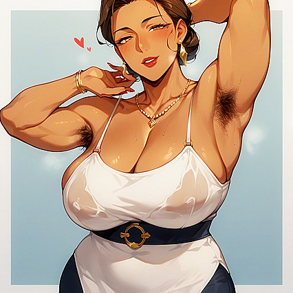 Natural Breasts and Hairy Armpits in Mind-Blowing Hentai AI Image
