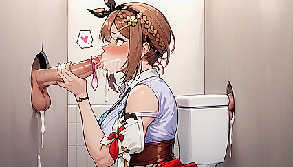 Pantyhose Clad Beauty's Skirt Lifted High in Nervous Hentai AI Image