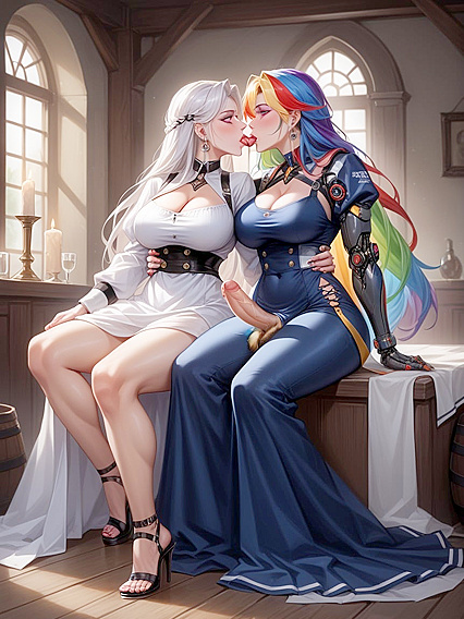 Cuddling and Blowjob Fun with Heterochromia Hentai Cutie