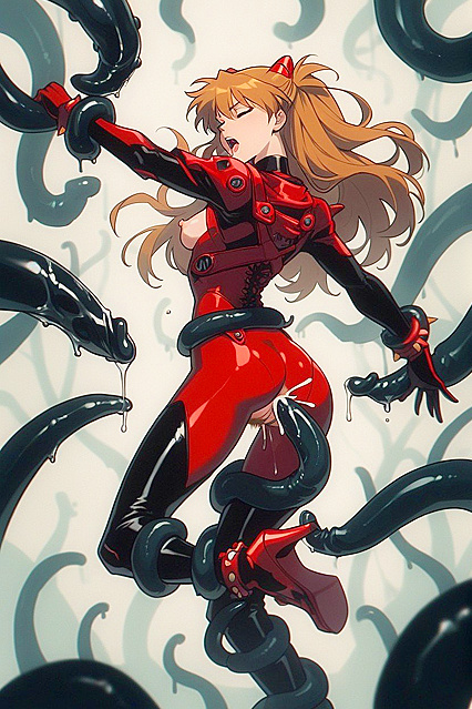 Skinny Girl 18+ Sucked into Tentacle Action in Close-Up Hentai AI Image