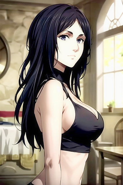 Decollete and Elbow Bra in Attack on Titan Fingered Hentai AI Image