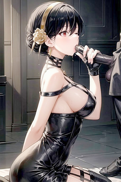 Yor Forger from Spy x Family Giving Mind-Blowing Blowjob with Open Mouth