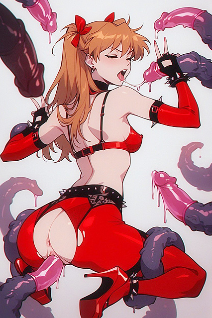 Deep Penetration and Condom Play with Saliva-soaked Tight Pussy in Hentai Hentai AI Image