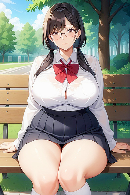 Big Boobs Nervously Exploring Outdoor Hentai Fantasies Hentai AI Image