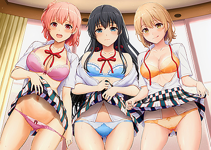 Horny as Fuck! Hentaified Threesome of Sex-Crazed Schoolgirls - Yuji (Jizz), Eiku(Puss) & Ayumi