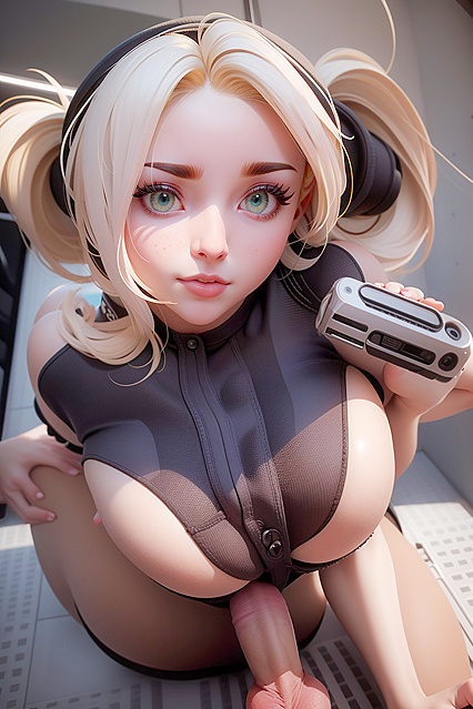 Full Nelson Grapple with Busty Chick in Mid-Boob Hentai AI Image