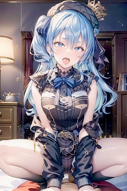 Hoshimati Suisei Rides Hard with Ahegao Expressions in Hentai AI Bliss