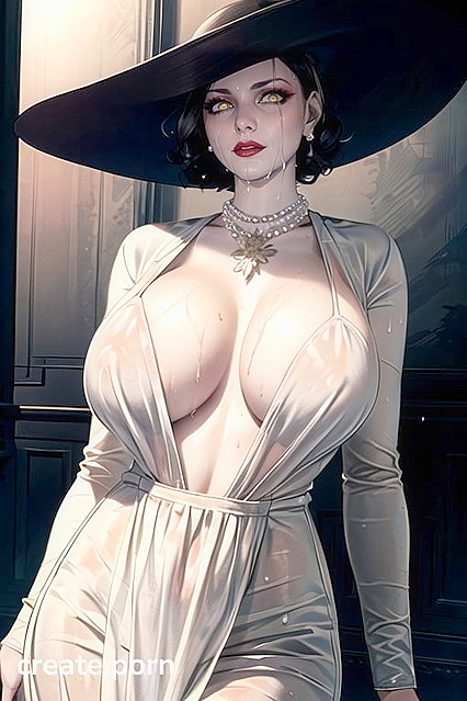 Soaked 20-Something with Massive Breasts in Seductive Hentai AI Image