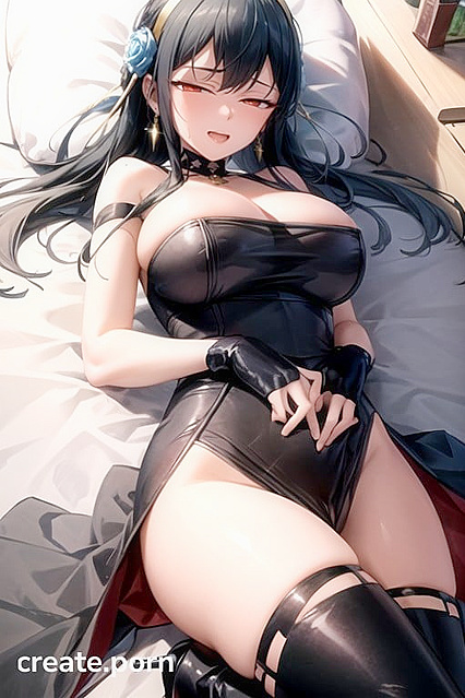 Horny Big-Busted Beauty Lays Down for Steamy Hentai AI Image
