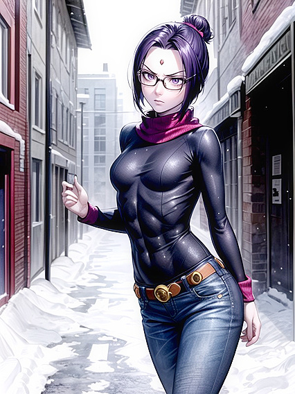 Pale-Skinned Snow with Small Breasts in Seductive Hentai AI Image