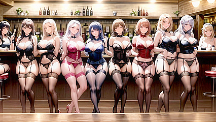 Massive Breasts in Warm Colors - A Seductive Waist-Shot Hentai Fantasy