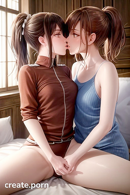 Two Girl 18+s Explore Passionate Kisses in Bed for Intense Hentai Pleasure