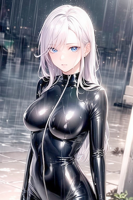 Green-Skinned Beauty in Latex Stares Seductively at You for Mind-Blowing Hentai Pleasure