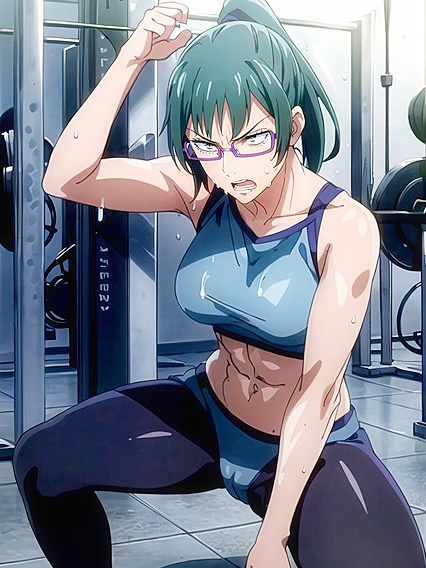 Tight-Fit Workout Gear Meets Passionate Gym Action in Steaming Hentai AI Image