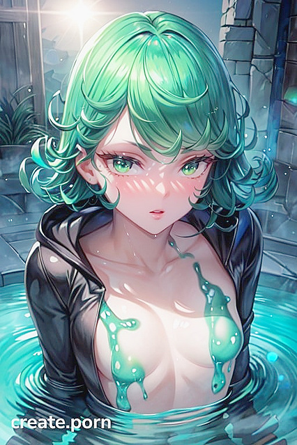 Tatsumaki from One Punch Man Gets slick with Slime Girl 18+ in Oily Skin Hentai Fun