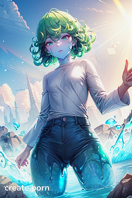 Tatsumaki from One Punch Man Teased by Slime Girl 18+'s Seductive Camel Toe