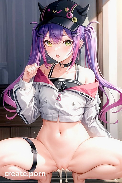 Cumming on Her Heterochromatic Purple and Blue Eyes Pussy in Hentai Bliss