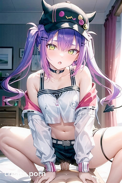 Heterochromia Babe with Purple and Blue Eyes RidesDick inSTEAMY Hentai AI Image
