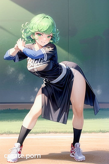 Muscular Guy in Baseball Uniform Shows Off Front View in Steaming Hentai AI Image