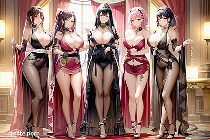 Evening Dress Harem Fantasies - Full Body Pleasure in Anime Seduction
