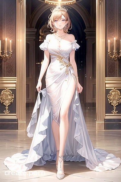 Royal Crown and Palace Necklaces in Seductive Hentai AI Image