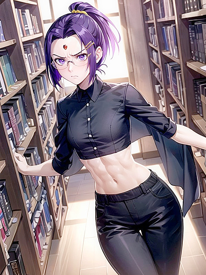 Office Worker’s Panty Play with Sensual Hair Clips in naughty Hentai AI Image