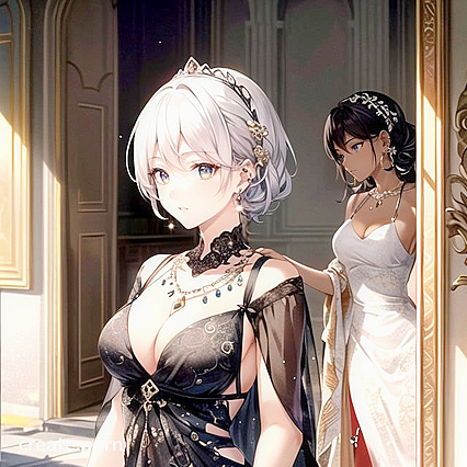 African Queen Adorned with Necklace Seduces in Steamy Hentai AI Image