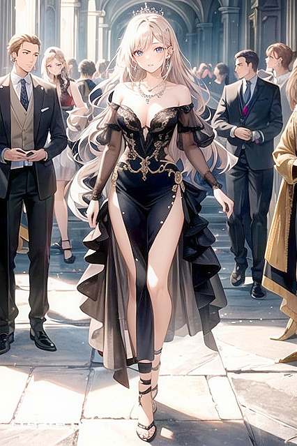 Crowded Palace Erotic Session with Earring Adorned beauties in Steamy Hentai AI Image