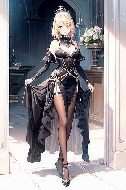 Queen’s Full Body Adorned with Crown in Seductive Hentai Pleasure