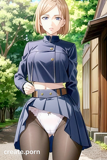 Black Leather Biker Jacket and Thigh-High Underwear in Seductive Hentai AI Image