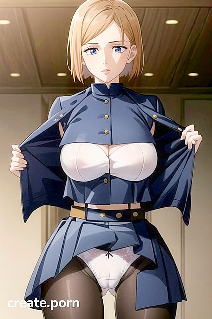 Naked Biker Chick in Black Leather Jacket Shows Off Thighs for Steamy Hentai AI Image